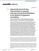 Altered left atrial 4D flow characteristics in patients with paroxysmal atrial fibrillation in the absence of apparent remodeling