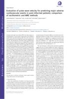 Evaluation of pulse wave velocity for predicting major adverse cardiovascular events in post-infarcted patients