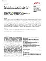 Optimized cervical spinal cord perfusion MRI after traumatic injury in the rat