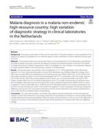 Malaria diagnosis in a malaria non-endemic high-resource country