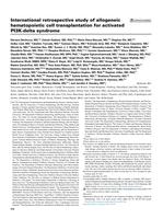International retrospective study of allogeneic hematopoietic cell transplantation for activated PI3K-delta syndrome