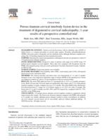 Study Porous titanium cervical interbody fusion device in the treatment of degenerative cervical radiculopathy; 1-year results of a prospective controlled trial