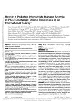 How 217 pediatric intensivists manage anemia at PICU discharge