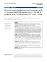 Lung ultrasound and computed tomography to monitor COVID-19 pneumonia in critically ill patients