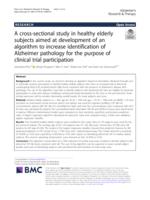 A cross-sectional study in healthy elderly subjects aimed at development of an algorithm to increase identification of Alzheimer pathology for the purpose of clinical trial participation