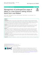 Management of prolonged first stage of labour in a low-resource setting