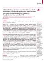 Safety and efficacy of occipital nerve stimulation for attack prevention in medically intractable chronic cluster headache (ICON): a randomised, double-blind, multicentre, phase 3, electrical dose-controlled trial