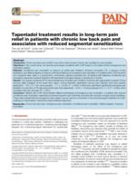 Tapentadol treatment results in long-term pain relief in patients with chronic low back pain and associates with reduced segmental sensitization