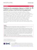 Predictors for extubation failure in COVID-19 patients using a machine learning approach