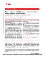 Does a balanced colloid decrease perioperative blood loss in paediatric cardiac surgery