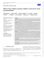 Effect of type 1 diabetes and type 2 diabetes on the risk of venous thromboembolism