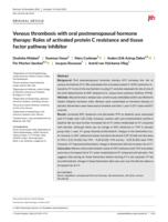 Venous thrombosis with oral postmenopausal hormone therapy
