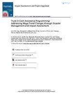 Trust in Cash Assistance Programming: Addressing Mega Trend Changes through Disaster Management and Impact Assessment
