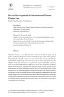 Recent Developments in International Climate Change Law