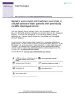 Geriatric assessment and treatment outcomes in a Dutch cohort of older patients with potentially curable esophageal cancer