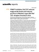 PRMT3 inhibitor SGC707 reduces triglyceride levels and induces pruritus in Western-type diet-fed LDL receptor knockout mice
