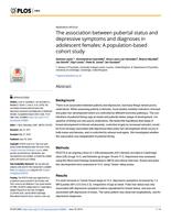 The association between pubertal status and depressive symptoms and diagnoses in adolescent females