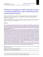 Predictors and prognosis of right ventricular function in pulmonary hypertension due to heart failure with reduced ejection fraction