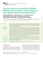 Pressure-volume loop validation of TAPSE/PASP for right ventricular arterial coupling in heart failure with pulmonary hypertension