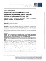 Genetically determined higher TSH is associated with a lower risk of diabetes mellitus in individuals with low BMI