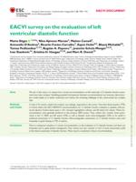 EACVI survey on the evaluation of left ventricular diastolic function