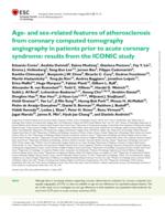 Age- and sex-related features of atherosclerosis from coronary computed tomography angiography in patients prior to acute coronary syndrome