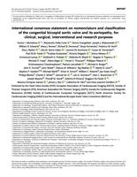 International consensus statement on nomenclature and classification of the congenital bicuspid aortic valve and its aortopathy, for clinical, surgical, interventional and research purposes