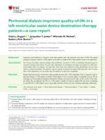 Peritoneal dialysis improves quality-of-life in a left ventricular assist device destination therapy patient