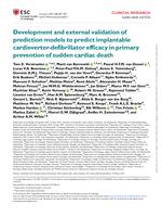 Development and external validation of prediction models to predict implantable cardioverter-defibrillator efficacy in primary prevention of sudden cardiac death