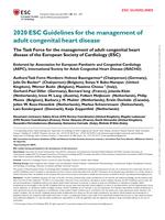2020 ESC Guidelines for the management of adult congenital heart disease: The Task Force for the management of adult congenital heart disease of the European Society of Cardiology (ESC)