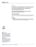 Low empathy in deaf and hard of hearing (pre)adolescents compared to normal hearing controls (vol 10, e0124102, 2015)
