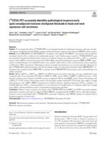 [F-18]FDG-PET accurately identifies pathological response early upon neoadjuvant immune checkpoint blockade in head and neck squamous cell carcinoma
