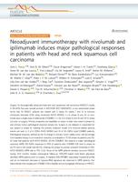 Neoadjuvant immunotherapy with nivolumab and ipilimumab induces major pathological responses in patients with head and neck squamous cell carcinoma