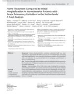 Home treatment compared to initial hospitalization in patients with acute pulmonary embolism in the Netherlands
