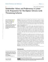 Stakeholder values and preferences in lower limb amputation for no-option chronic limb threatening ischemia