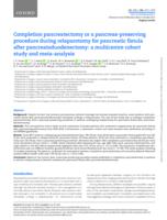 Completion pancreatectomy or a pancreas-preserving procedure during relaparotomy for pancreatic fistula after pancreatoduodenectomy