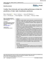 Cardiac time intervals and myocardial performance index for prediction of twin-twin transfusion syndrome