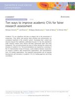 Ten ways to improve academic CVs for fairer research assessment