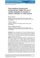 Does feedback targeting text comprehension triggers the use of reading strategies or changes in readers' attitudes? A meta‐analysis