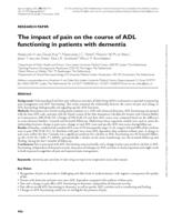 The impact of pain on the course of ADL functioning in patients with dementia