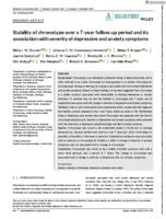 Stability of chronotype over a 7-year follow-up period and its association with severity of depressive and anxiety symptoms