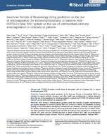 American Society of Hematology living guidelines on the use of anticoagulation for thromboprophylaxis in patients with COVID-19