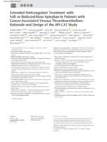 Extended anticoagulant treatment with full- or reduced-dose apixaban in patients with cancer-associated venous thromboembolism