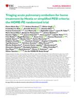 Triaging acute pulmonary embolism for home treatment by Hestia or simplified PESI criteria