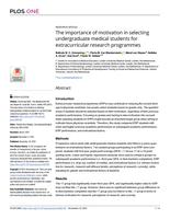 The importance of motivation in selecting undergraduate medical students for extracurricular research programmes