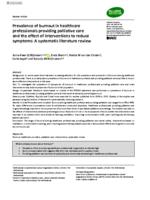 Prevalence of burnout in healthcare professionals providing palliative care and the effect of interventions to reduce symptoms