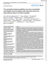 The association between palliative care team consultation and hospital costs for patients with advanced cancer