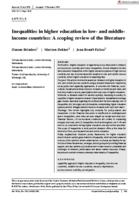 Inequalities in higher education in low‐ and middle‐income countries