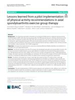 Lessons learned from a pilot implementation of physical activity recommendations in axial spondyloarthritis exercise group therapy