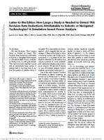 Letter to the editor: how large a study is needed to detect TKA revision rate reductions attributable to robotic or navigated technologies? A simulation-based power analysis